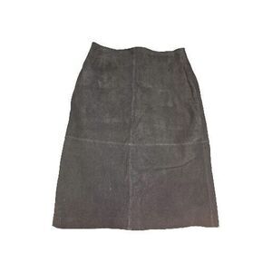 St. John’s Bay Genuine Leather Suede Skirt Vintage Size 4 Black
